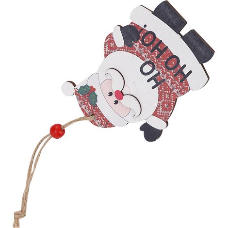 Holzanhänger-Set mit Motiven von Weihnachtsmann, Schneemann und Rentier – DIY-Weihnachtsbaumschmuck, Ornament oder Neujahrsgeschenk (1/5)