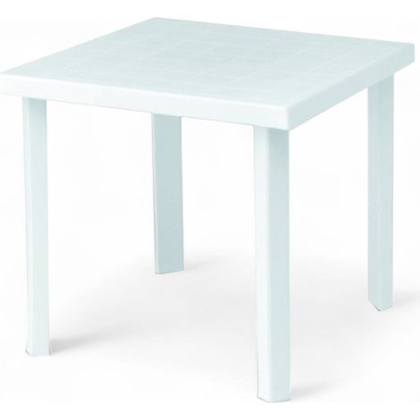 Tavolo quadrato componibile in resina bianco 79x79xH72 cm Rozoda