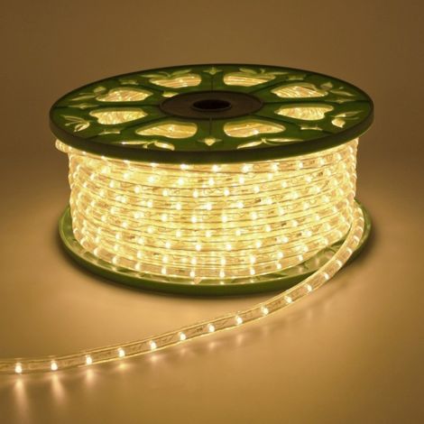 Bobina 50 metri TUBO LED luminoso luce bianca Calda 220v IP65 LUCE FISSA 2pin (1/5)