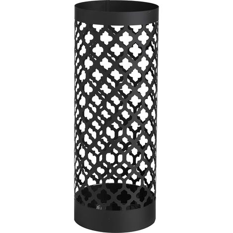 Porte Parapluie en métal en Style Ajouré Classique, Noir, 49x19x19 cm (1/4)
