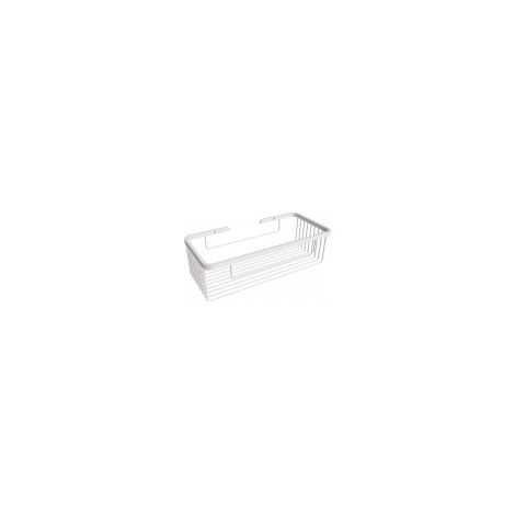 Grand panier de douche rectangulaire, blanc
