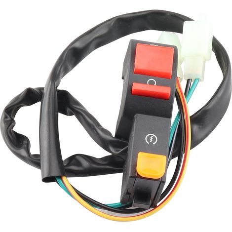 Modifications de pièces pour motos tout-terrain : interrupteur marche/arrêt, klaxon monté sur le guidon, interrupteur marche/arrêt à double fonction