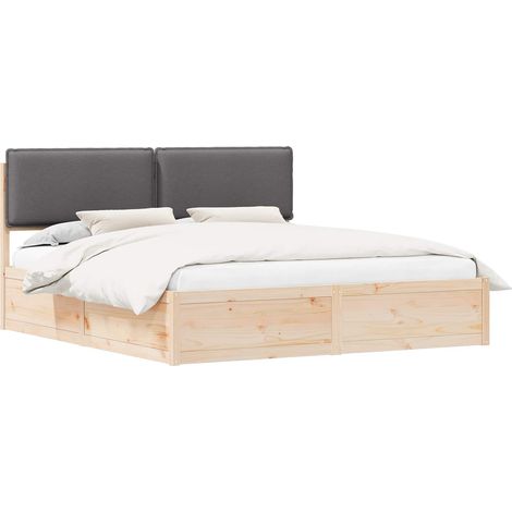 Maison Exclusive - Letto con Testiera Rivestita Grigio scuro 180 x 200 cm