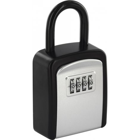 Cassetta portachiavi keybox, 37x75mm, con anello, nero, combinazione a 4 cifre, per chiavi portone B&B - THIRARD
