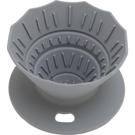 Cafetière compacte silicone grade alimentaire, filtre lavable portable, une tasse unique camping ou domicile, gris (1/4)