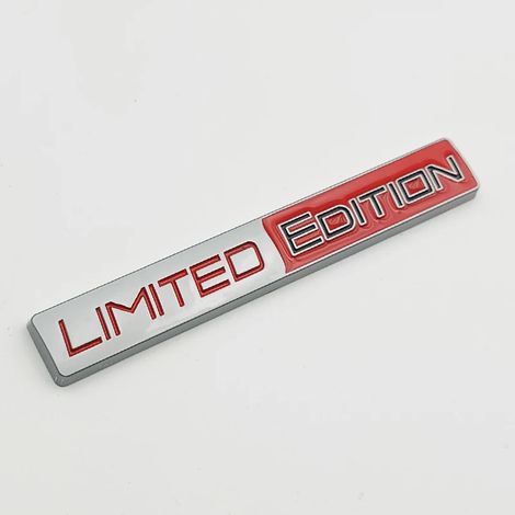 (Rouge argent mat) - Logo 3D en alliage de zinc, emblème, insigne de coffre, autocollant d'aile, autocollant de carrosserie, édition limitée, accessoires. (1/5)