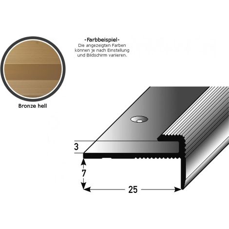 Einschubprofil "Eyeries" mit Nase für Designbeläge, Einfasshöhe 3 mm, Aluminium eloxiert, gebohrt-bronze hell-900