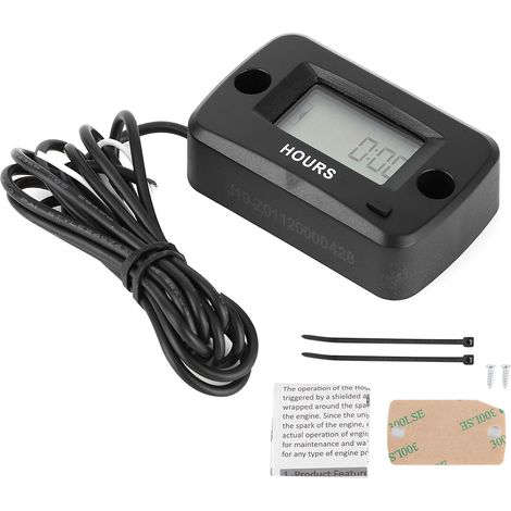 Compteur horaire moteur numérique écran LCD, jauge à activation vibratoire, étanche pour quad SSV moto (1/5)