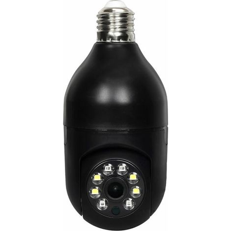 Caméra bulbe panoramique WiFi 360, caméra de surveillance domestique sans fil 1080P, vision nocturne, audio bidirectionnel, détection intelligente des mouvements (1/5)