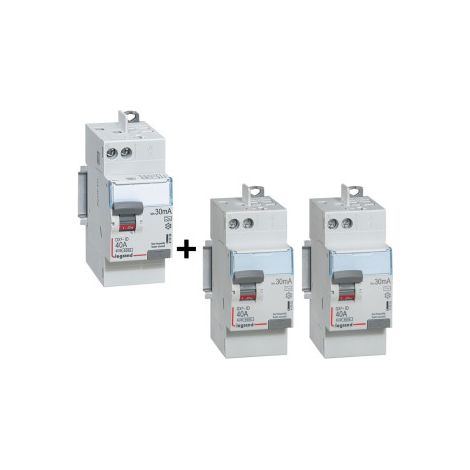 Legrand - LOT de 3 interrupteurs diffu00e9rentiels - DX3 - 2P - 40A - 30mA - 2 x AC et 1 x A - Ru00e9f. : 411632x2 + 411638x1 (1/5)