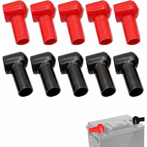 Couvercles de Borne de Batterie (Rouge/Noir), Protection Cosse 12V en Caoutchouc Isolant  Capuchon de Protection Anti-Court-Circuit (1/5)
