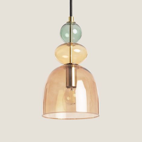 Pendelleuchte Metall und Glas Baudelaire Rot