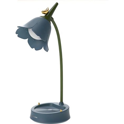 Lampe de bureau LED - Réglable en hauteur, trois niveaux de gradation, design à col de cygne, contrôle tactile de la luminosité, rechargeable, lampe de chevet compacte (Jaune) (1/5)