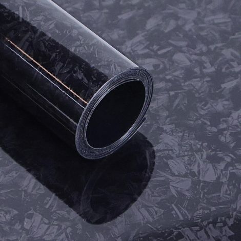 Covering Carbone Forgé Noir Brillant Gravier 30 x 150 cm, Covering Voiture Adhésif avec Technologie de Libération d'air, Film Protection Intérieure et Extérieure pour Voitures, Motos et Vélos (1/5)