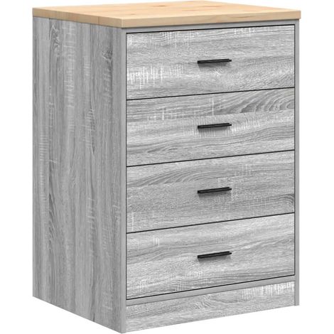 Armoire de rangement polyvalente garage 60 x 51 x 85 cm finition mate espace de stockage en bois sonoma gris (1/5)