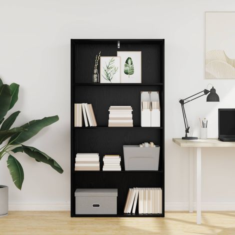 vidaXL  Freestanding Bookshelf  Black Oak 80 x 30 x 152 cm