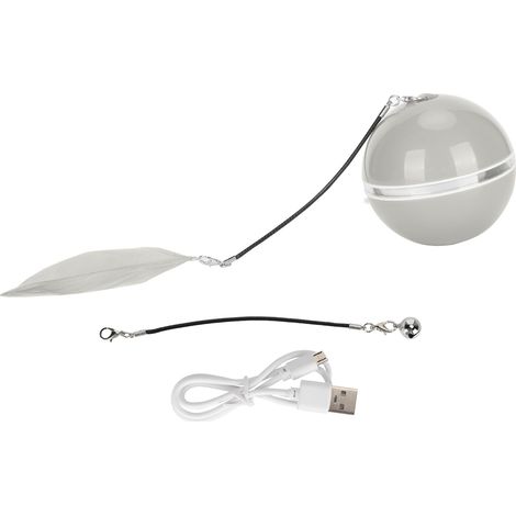 Balle Ludique pour Chat Automatique - Gris - LED Intégrée, Auto-Équilibrante, Rechargeable USB, ABS Non Toxique, Ø6.5cm (1/5)