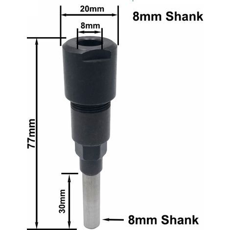 Fräser-Spannzangenverlängerung, 8-mm-Schaft-Verlängerungsspannzange, Profi-Verlängerungsspannzange, Fräser-Verlängerungsspannzange für Trimm- und Graviermaschinen (1/4)