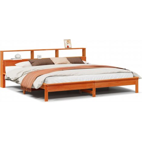 Maison Exclusive - Letto senza Materasso Marrone Cera 200x200 cm in Legno di Pino (1/5)