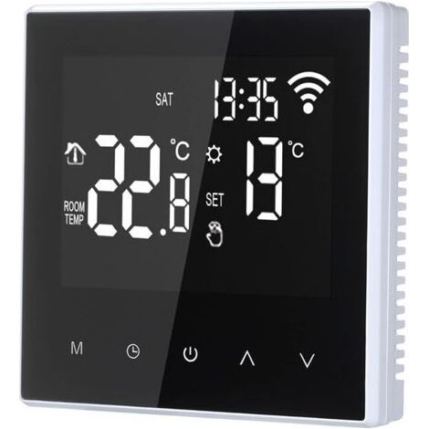 Thermostat intelligent, régulateur de température numérique, chauffage électrique au sol programmable hebdomadaire avec grand écran LCD, pour maison, école, bureau, hôtel, 16 A (pas de type Wi-Fi) (1/5)
