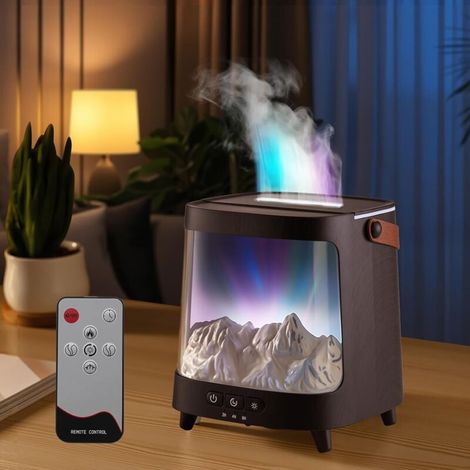 Diffuseur d'arômes de 200 ml avec télécommande et projection d'effet aurore boréale, idéal pour les chambres et les salons. (1/5)