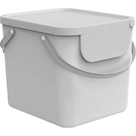 bac plastique avec couvercle pour tri du linge 40 L blanc (1/5)