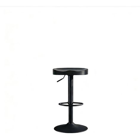 Tabouret de bar pivotant réglable en hauteur, siège ergonomique en bois et métal noir, compact pour cuisine et comptoir, 150 kg, CHICFURN (1/5)