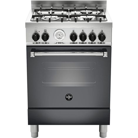 Bertazzoni La Germania Americana AMN664ENET. Tipo di prodotto: Cucina, Colore del prodotto: Nero, Tipo di controllo: Manopola. Tipo di piano cottura: Gas, Numero totale di fuochi: 4 Fornello(i), Nu... (1/3)
