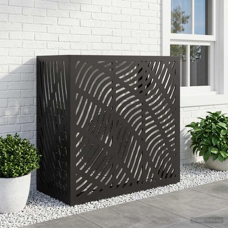 vidaXL Funda para Aire Acondicionado Negro 110 x 50 x 105 cm Acero (1/5)