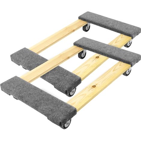 PrimeMatik - Plataforma de carga y transporte acolchada con ruedas 77 x 48 cm 2 unidades
