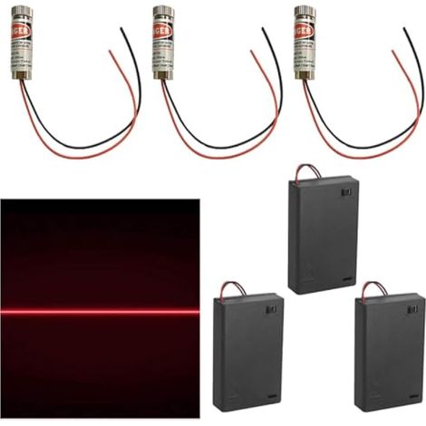 Module laser rouge focalisable 650 nm 3-5 V avec lentilles en plastique + porte-piles AA pour la correction et l'alignement des bâtiments (1/5)