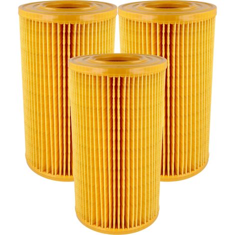 vhbw 3x Filtro plisado compatible con Allaway KP1500, KP1800, VS 65, VS65, Serie K, Serie KP aspiradora - naranja (1/4)