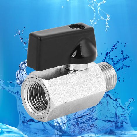 2 mini vannes à bille pneumatiques en laiton pour fluides abrasifs, adaptées aux compresseurs d'air, G1/4 pouce (1/5)