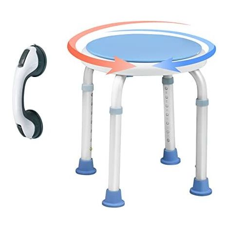 Tabouret von Douche Réglable in/aus Höhe von 36-51cm - mit Poignées - Pivotant zu/bei 360 ° Siège von Douche Antidérapant in/aus Aluminium und Kunststoff