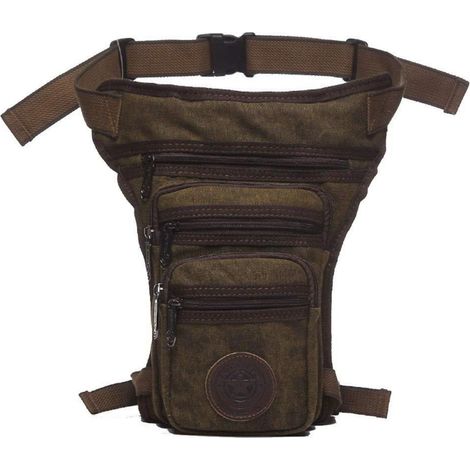 Canvas Drop Leg Bag für Herren, taktische Hüfttasche für Motorrad, Reisen, Outdoor (1/5)