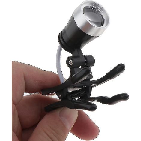 Lampe frontale LED à pince pour jumelles et loupes (1/5)