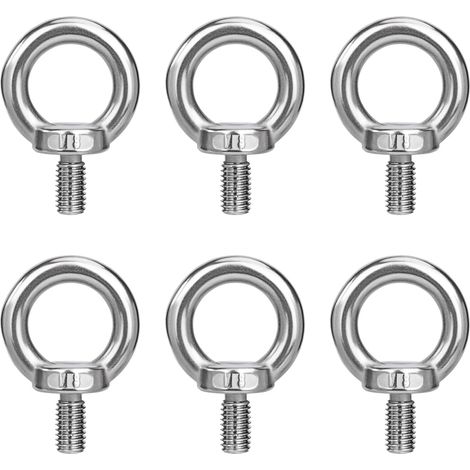 Boulons à Oeil M8 Anneau de Levage Boulon à œil Anneaux Filetage Vis en Acier Inoxydable 304 pour Fixer des Suspendus Relier 6 Pièces (1/5)