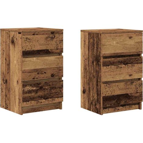 Maison Exclusive - Mesillas de noche con 3 cajones 2 uds madera v