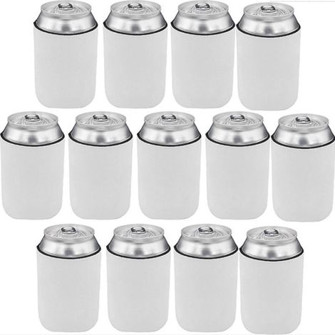 Lot de 13 manchons isolants pour canettes de boisson, housses personnalisables pour canettes 355 ml, blanc (1/5)