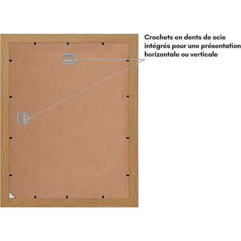 1 Cadre Photo Chêne Foncé 28x36 cm, MDF et Verre Trempé, 5 Emplacements 10x15 cm ou 1 Grand Format, Décoration Murale (1/5)