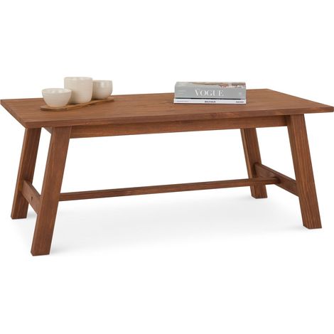 Idimex – Table basse rectangulaire en pin massif brun foncé – Dimensions 45 x 110 x 60 cm – Design classique pour salon moderne (1/4)
