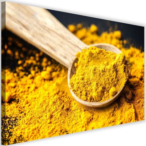 Tableau sur toile Curcuma épice jaune 90x60 (1/5)