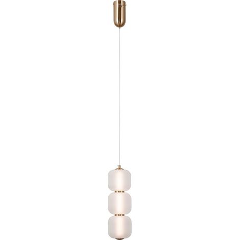 Lampada sospensione Italux Ganti ottone opale LED 8W (1/3)