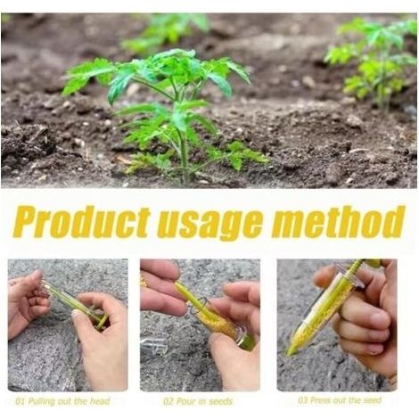 Distributeur de Graines, 6 Pcs Mini Semoir Semences, Semoir à Graines, Semoir à Graines de Jardin Manuel, Outil de Semoir de Semis pour Petites Graines, Planter, Légumes, Fleurs (1/3)