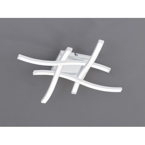 Flache LED Deckenleuchte ROUTE aus Metall Weiß, Breite 46cm