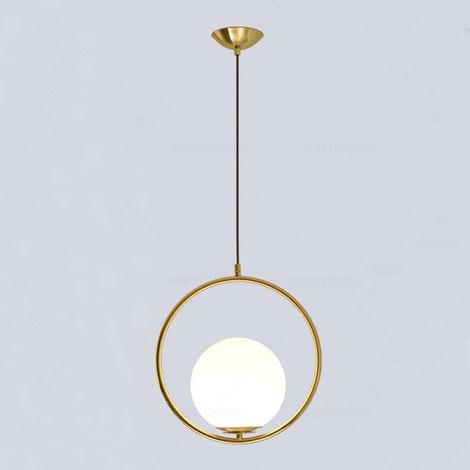 Lampada a Sospensione Industriale Vintage, Plafoniera Lampadario in Ottone con Paralume in Vetro Trasparente, Lampada a Sospensione Moderna Loft per Cucina Camera da Letto Soggiorno (1/5)