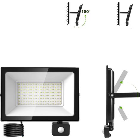 Foco LED con sensor de movimiento, resistente al agua, 150 W, 6500 K, 2 unidades. (1/2)