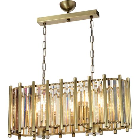 Lustre vintage en cuivre, corps en métal, hauteur 75 cm, largeur 65 cm, 6 ampoules E14 max 40 W Éclairage pour maisons et hôtels modernes