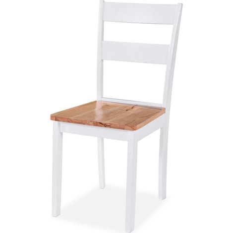 Maison Exclusive - Sedie da Pranzo 6 pz Bianche in Legno Massello di Hevea