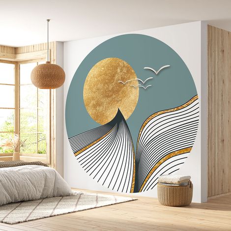 Papier peint rond / cercle - Paysage design - Diamètre 50 cm (1/4)